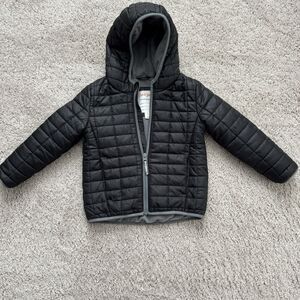 Cat & Jack Quilted Puffer Hooded Jacket Long Sleeve Full Zip Kids Size 4T